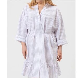 Harshman Nebbi Caftan Dress In White/Lavender Sz 1X